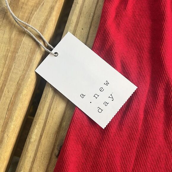 NWT A New Day Size XS Red Mock Neck Half Sleeve Ribbed Top Shirt Turtleneck - Picture 6 of 7